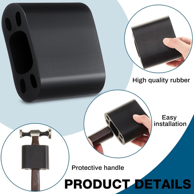 Pushglossy 2 Pack Hammer Handle Protector for Sledge Hammer and Axes Rubber Tool Sledgehammer Handle Replacement Heavy-Duty Anti-Slip Prevents Overstrike Damage for Chipping Splitting Wood - Image 3